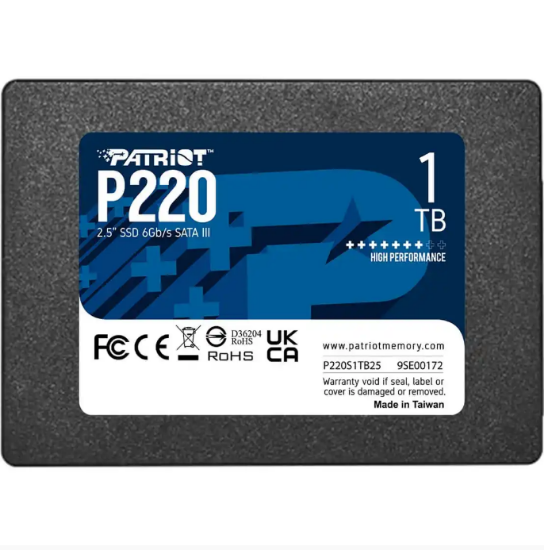 Picture of SSD 2.5 SATA3 1TB Patriot P220 550MBs/500MBs P220S1TB25